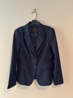The Limited Navy Single-Button Notch Lapel Blazer
